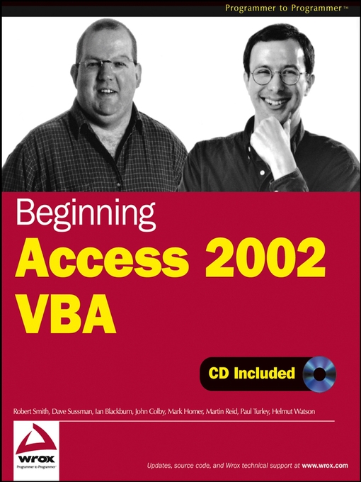 Title details for Beginning Access 2002 VBA by Robert Smith - Wait list